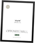 Black 11x14 in solid pine picture frame with flat front opening