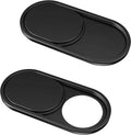 Black ultra-thin webcam slide cover set, oval shutter pieces with lens cutout