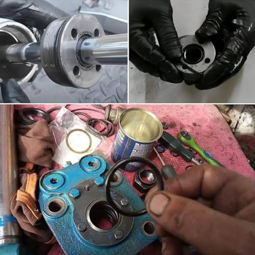 Hydraulic floor jack seal set with pump parts, O-rings, and gaskets for rebuild