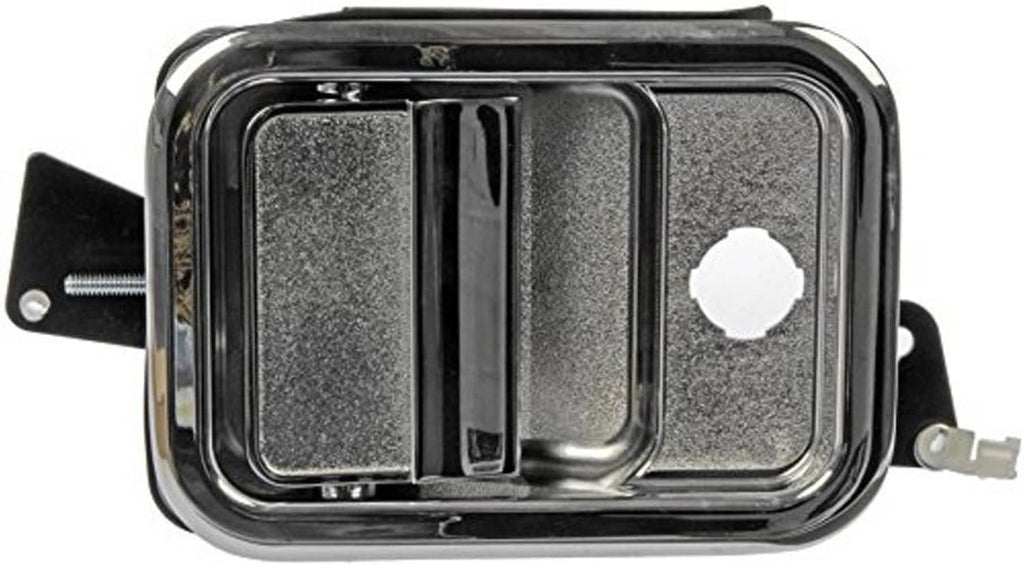 Front driver-side exterior door handle with circular mounting opening
