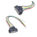 Throttle position sensor wiring pigtail with 6-pin connector, multi-color leads, black plug