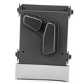 Power seat control switch module with dark gray housing and molded rocker button