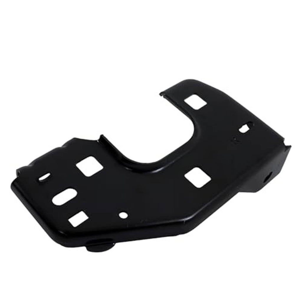 Black front bumper inner bracket retainer with rounded cutout and mounting holes
