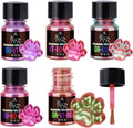 Color-shifting mica pigment bottles with molded, swirl-like sample pieces