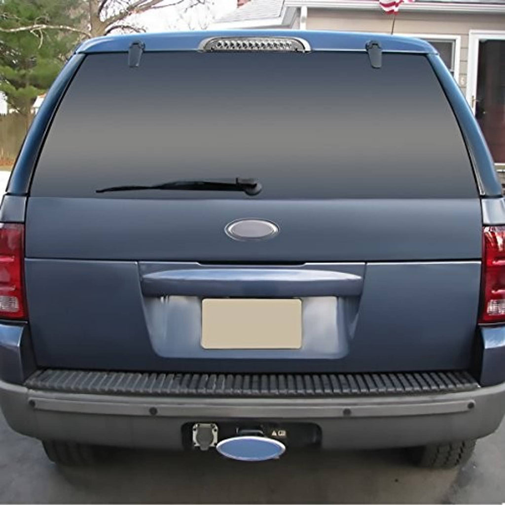 Installed LED third brake light on a vehicle tailgate with chrome center section