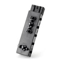 Driver-side power seat switch with gray panel and three button controls, black connector ends