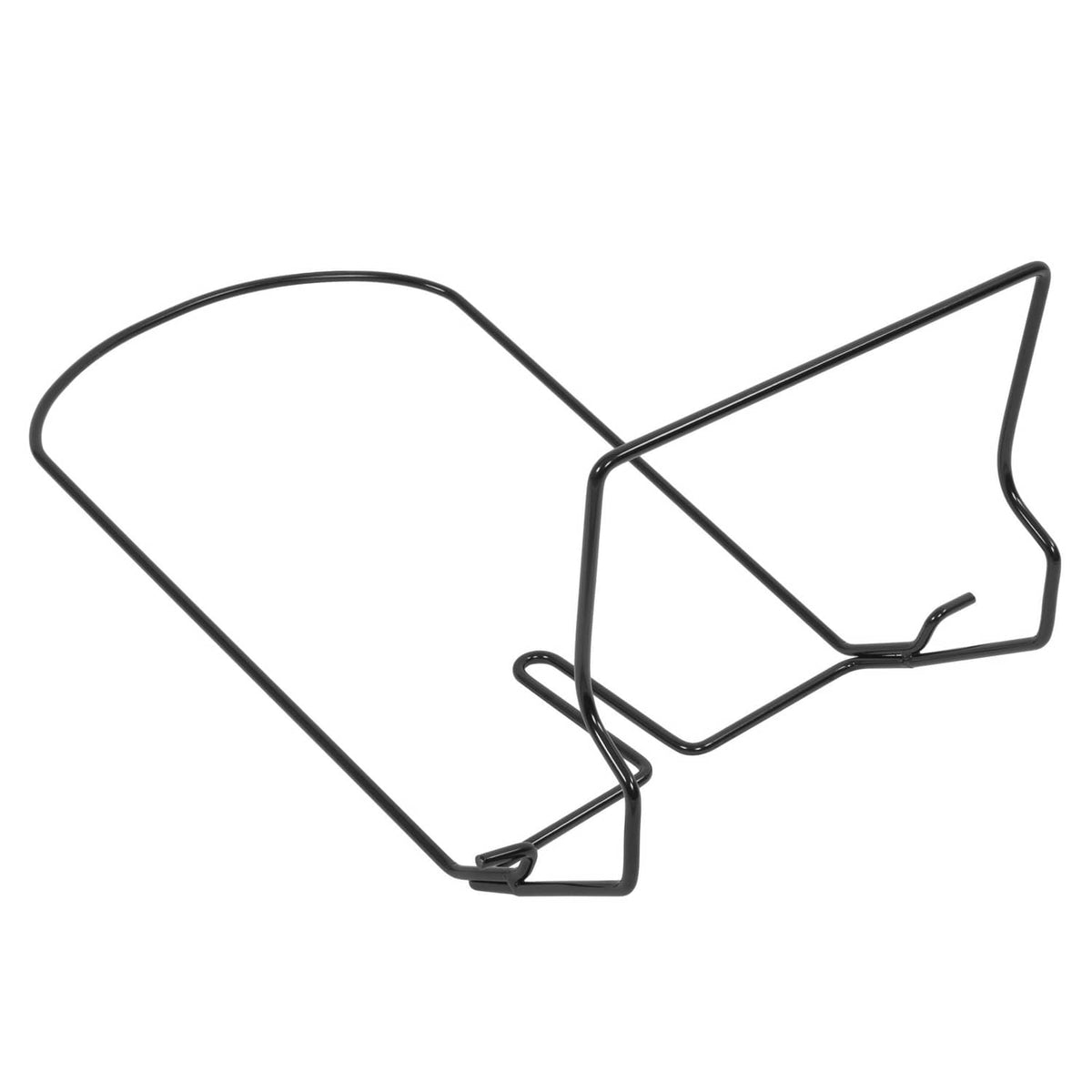 Lawn mower grass bag frame, black metal wire with connected basket frame sections