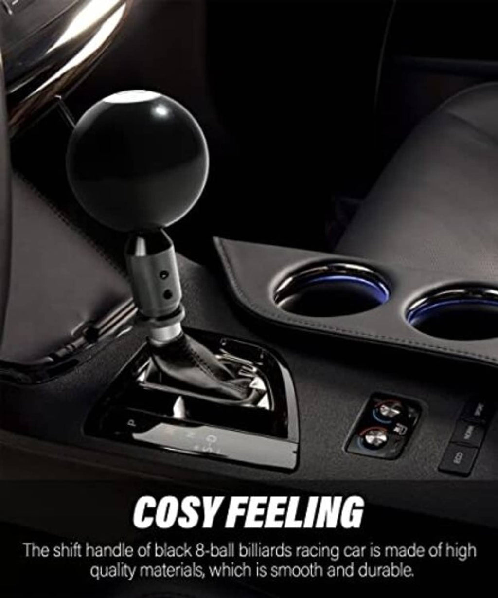 Black gear shift knob adapter with threaded base and surrounding shift boot