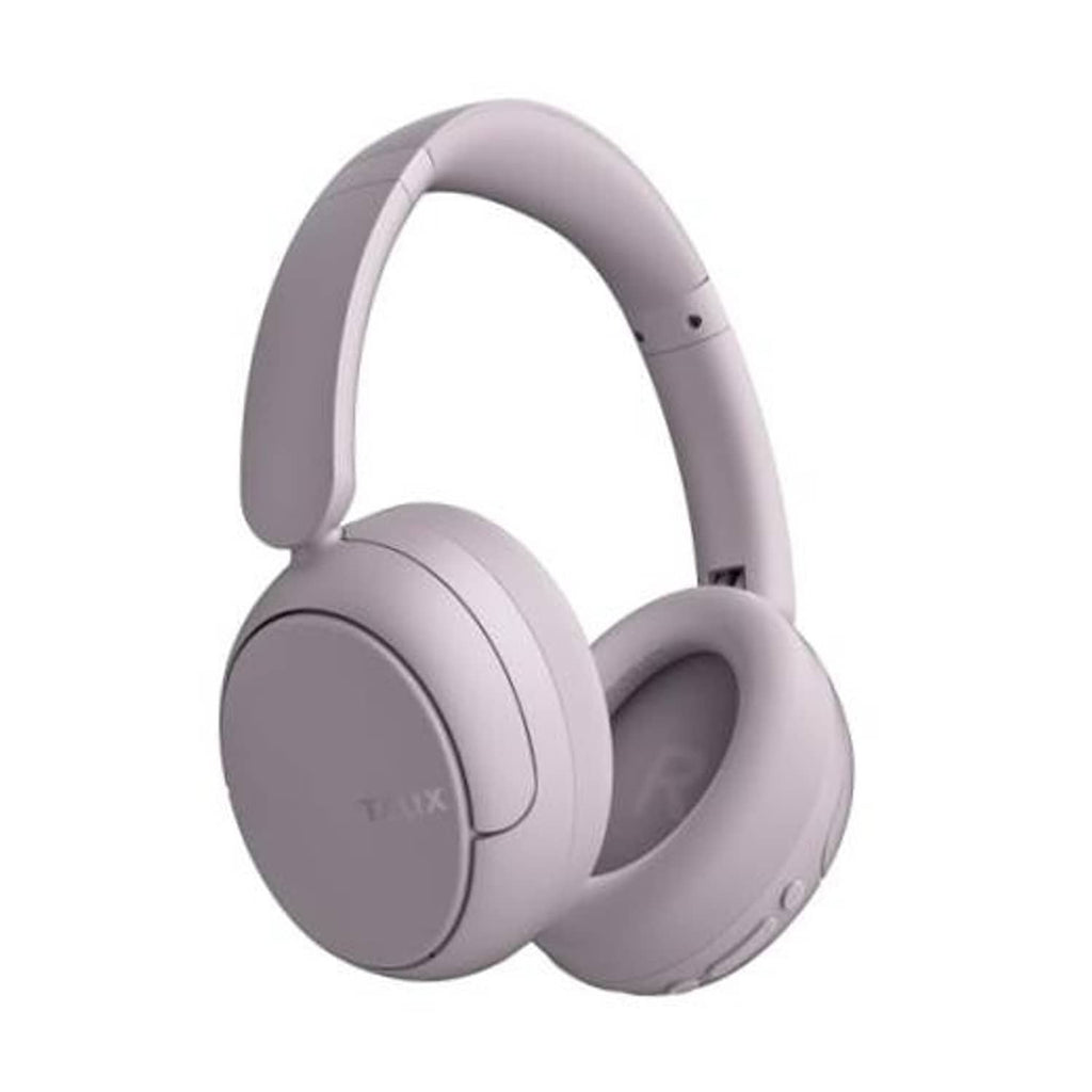 Purple hybrid ANC over-ear headphones with cushioned earcups and adjustable headband