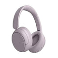 Purple hybrid ANC over-ear headphones with cushioned earcups and adjustable headband