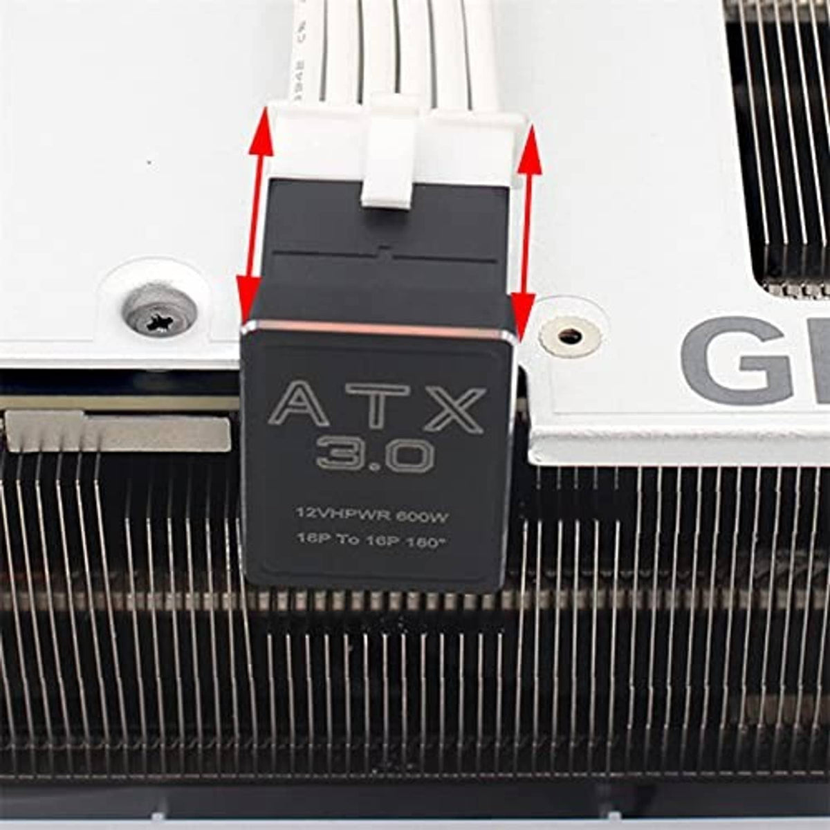 ATX 3.0 12VHPWR 600W power adapter module with 16P to 16P 180° label