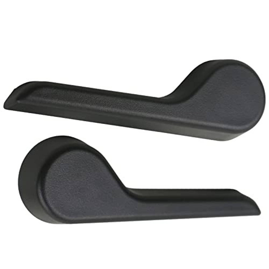 Black seat recliner handle lever pair with curved textured grips for front left and right.