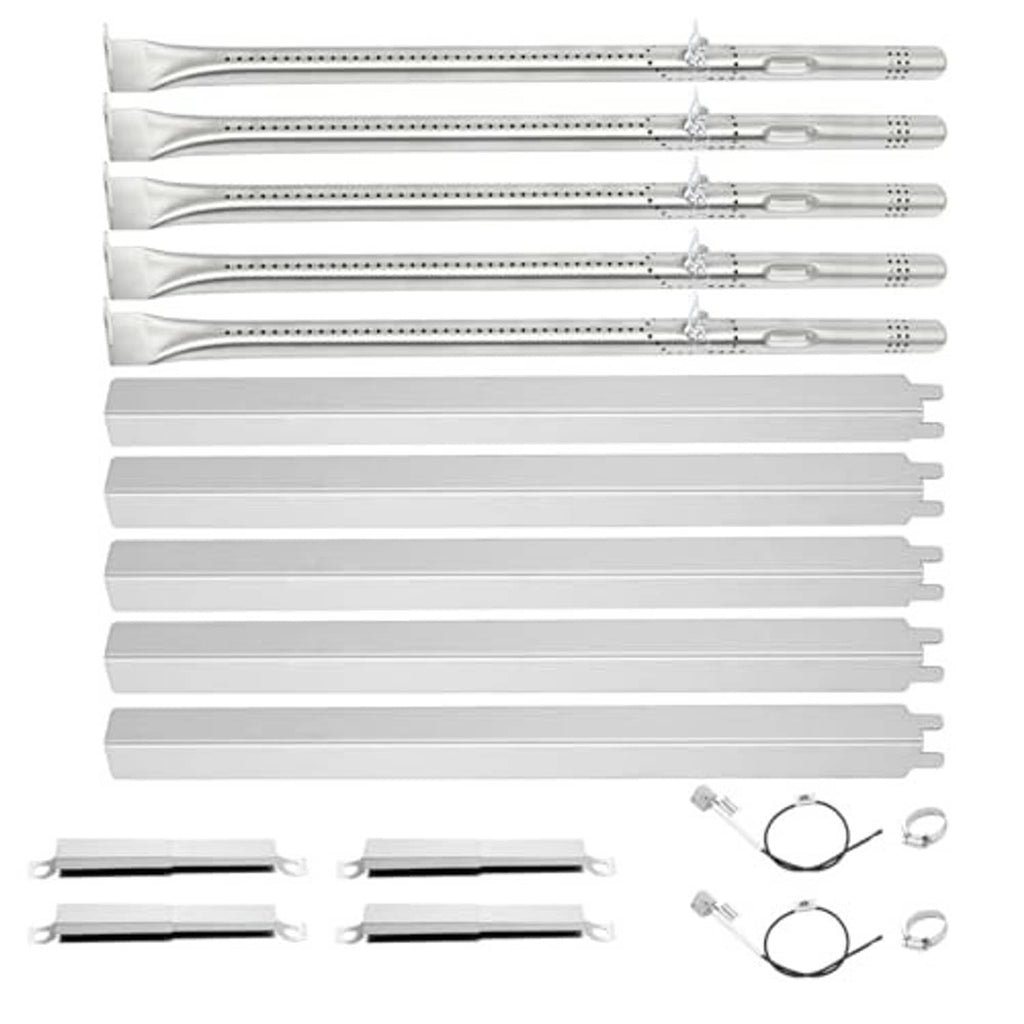 Stainless steel heat tent and burner replacement parts set with clamps and wire leads