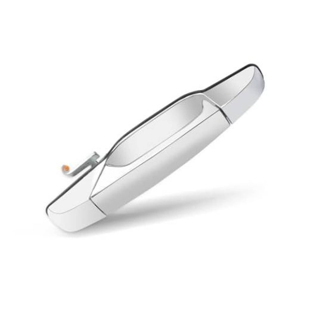 Silver chrome exterior door handle, single-piece replacement