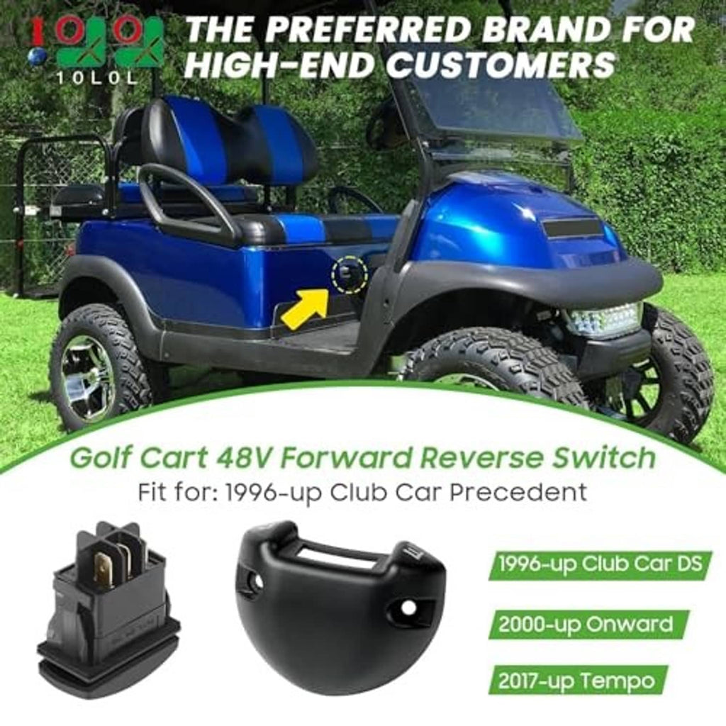 Black golf cart forward reverse switch on dashboard control panel