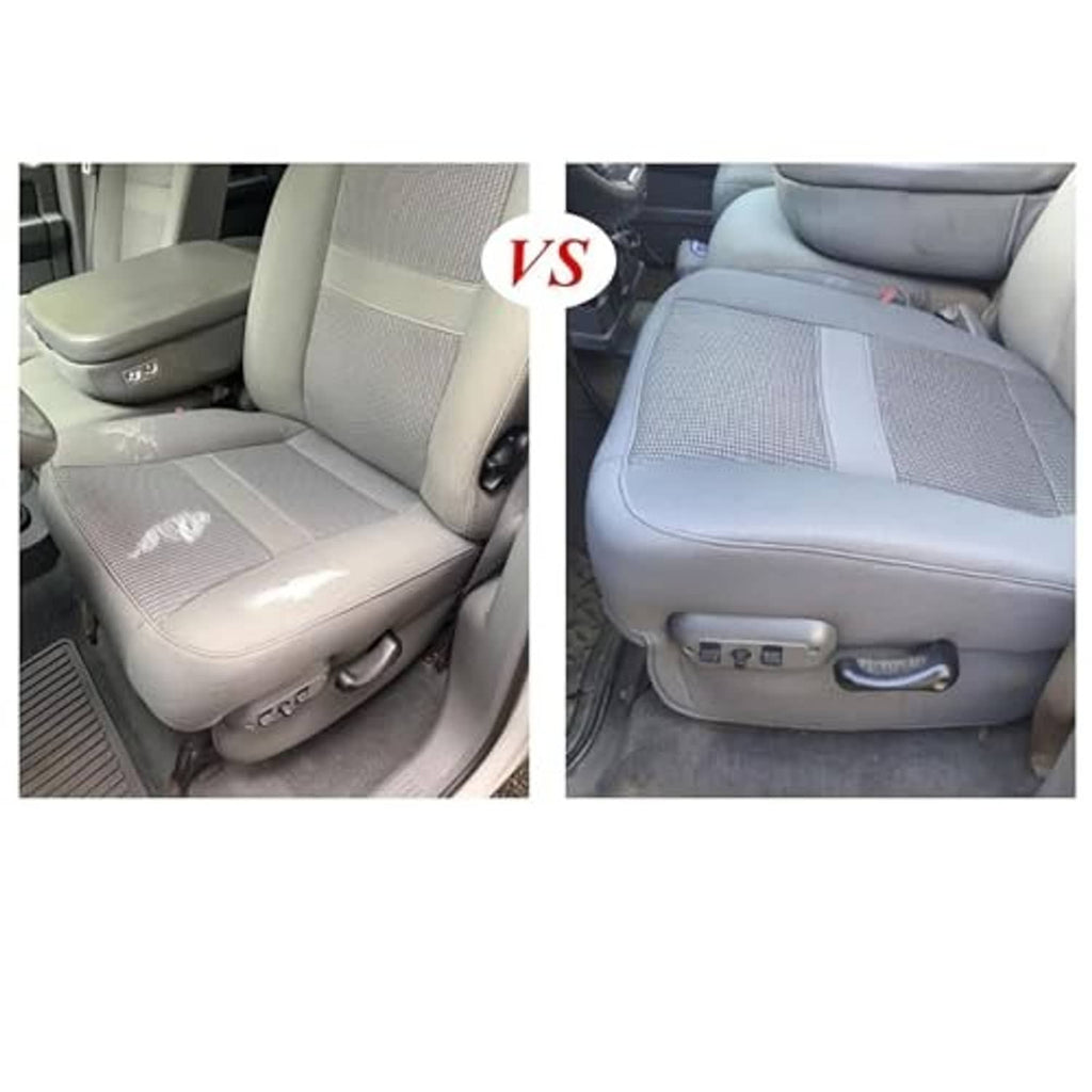 Gray seat cover showing contrast between perforated insert areas and smooth base.