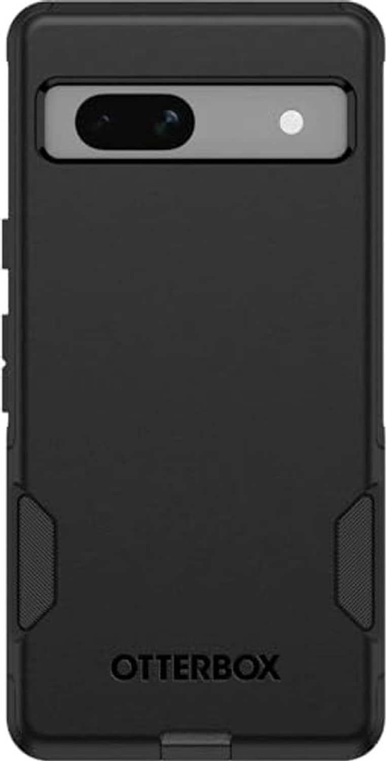 Black OtterBox commuter phone case back, camera cutout and side grip panels