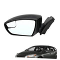 Left side mirror assembly with black housing and clear mirror glass