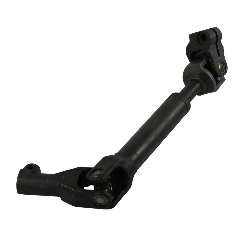 Steering intermediate shaft assembly with upper joint bracket and angled fork, black