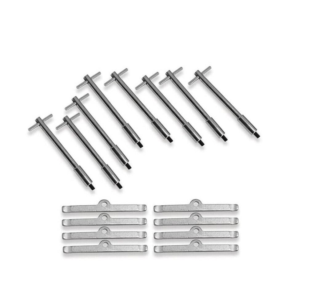 Chrome valve cover hold-down bolts and spreader bars, complete kit