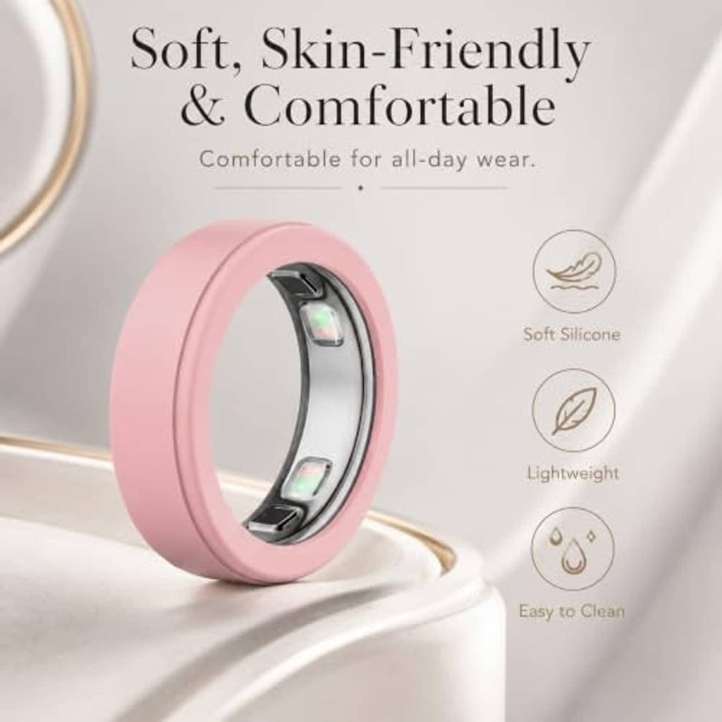 Slim ring cover with pink outer band, clear inner window visible
