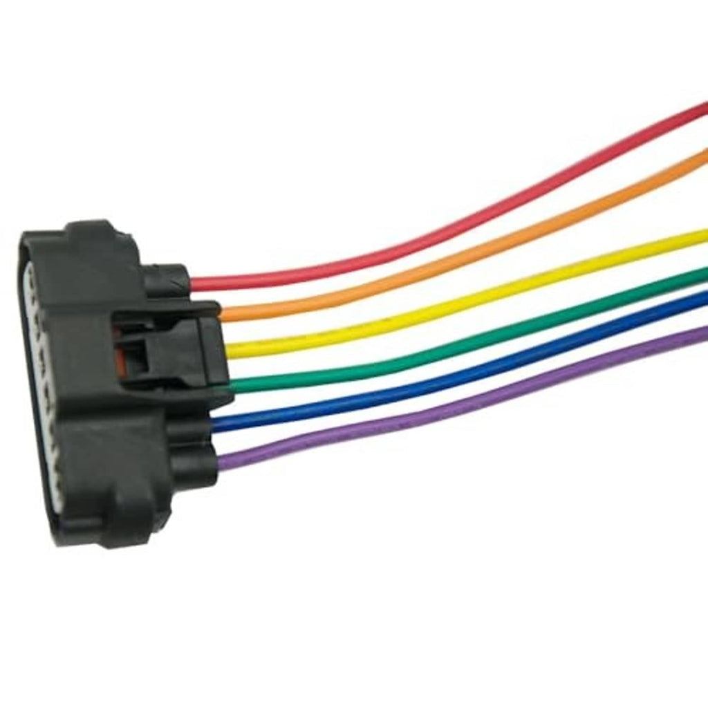 Electronic throttle body connector plug with black side connector and colored wire leads