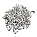 1/2 in galvanized steel hog rings, shown as a pile of metal C-clips