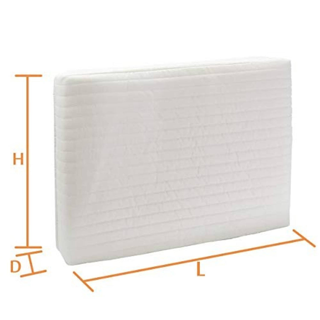 Cream quilted AC cover for small size, rectangular padded design.