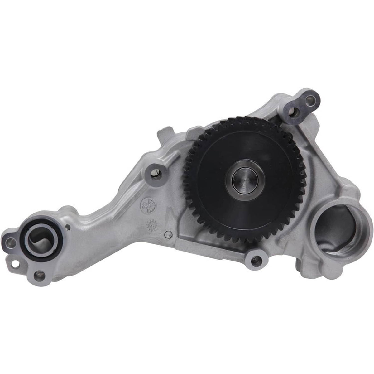 Oil pump assembly with black gear wheel and two oil ports