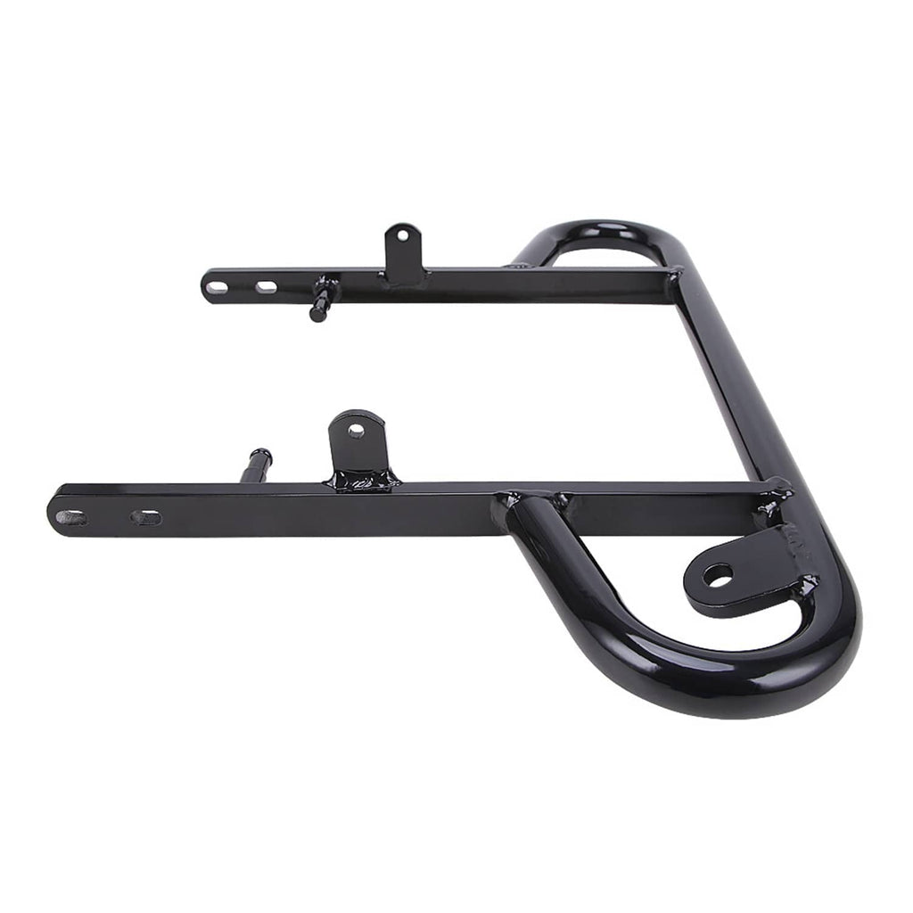 Black aluminum rear bumper kit with grab-bar style guard and mounting brackets