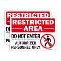 Red restricted area sign with 'DO NOT ENTER' and 'Authorized personnel only' text