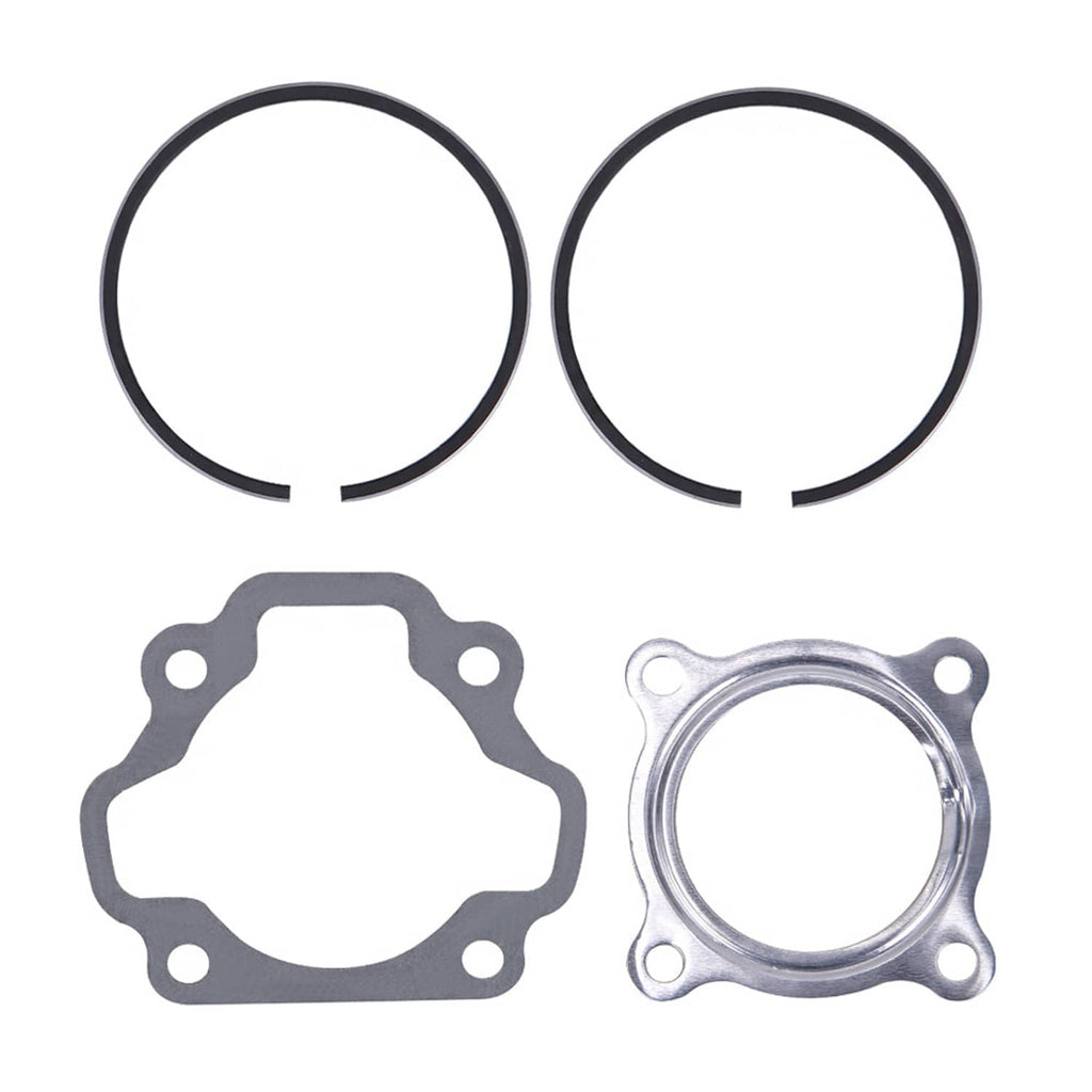 Engine gasket assortment with two piston rings and two base/top gasket plates