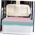 Golf cart seat cover towel in pink-to-teal ombre microfiber, fitted on front bench