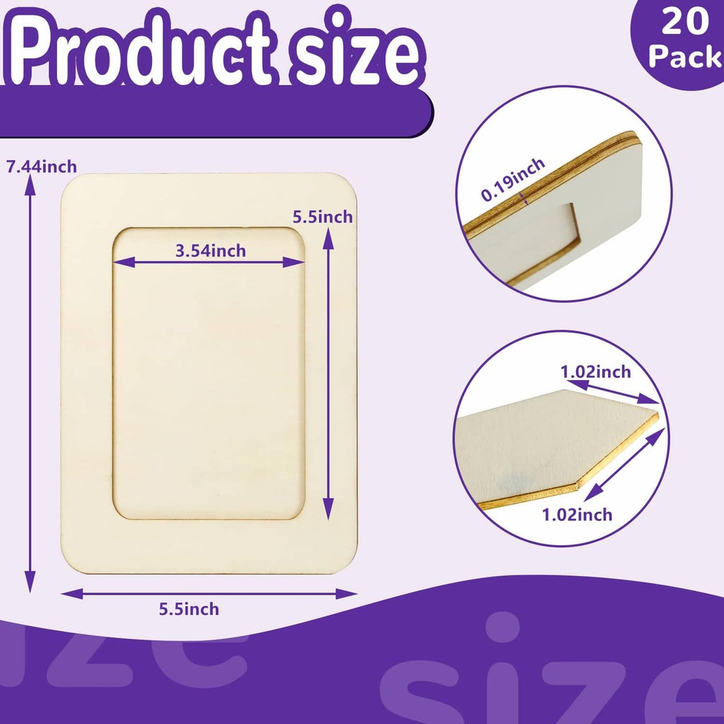 Light wood rectangular picture frame blank with rounded corners and tabletop easel back