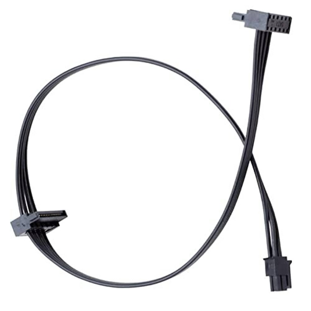 Black power daisy chain cable with one ATX mini 4-pin plug and two SATA plugs