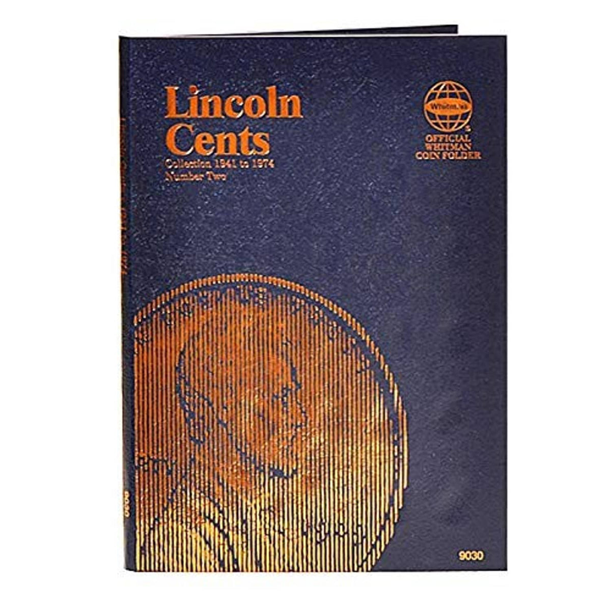 Whitman Lincoln Cents coin collector folder, blue cover with Lincoln Cent image