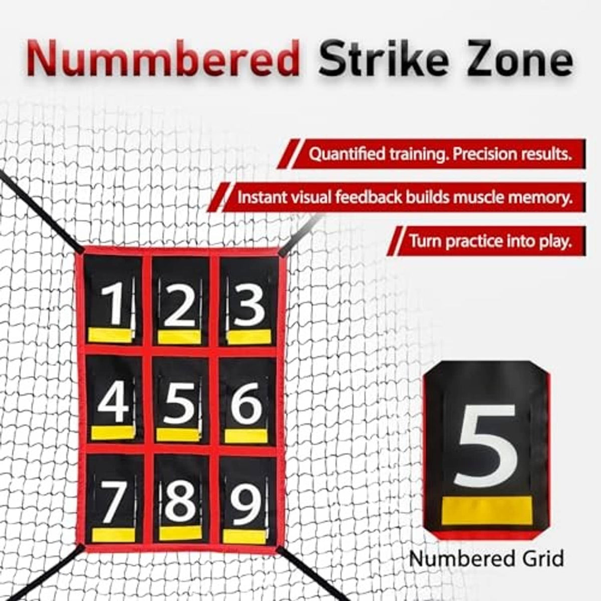 Numbered strike-zone target grid showing squares labeled 1 through 9