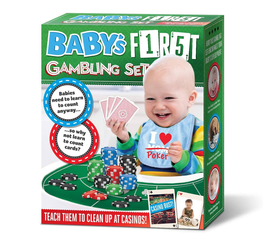 Multicolor prank gift box with baby photo and poker chips design