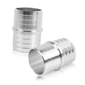 Aluminum radiator hose barb fitting set, silver ribbed coupler ends