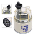 R12T spin-on fuel filter water separator with clear bowl and outlet drain fitting