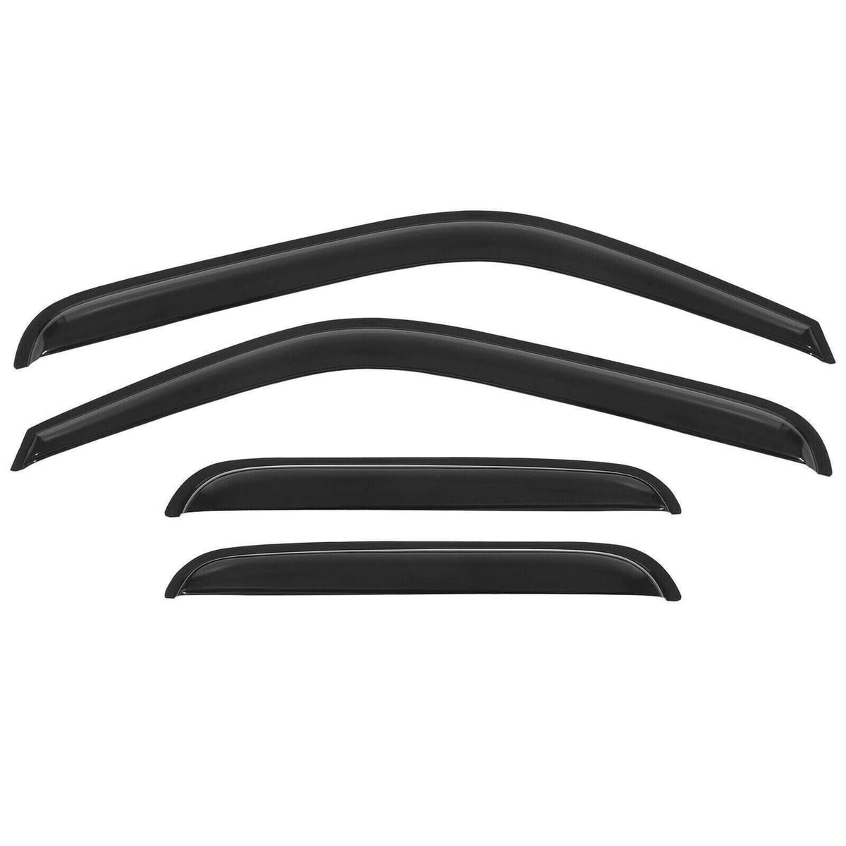 Black window visor set of three curved guards