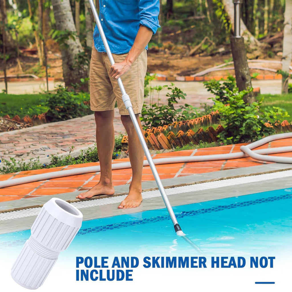 White cam lock replacement sleeve on telescoping pool pole with ribbed surface
