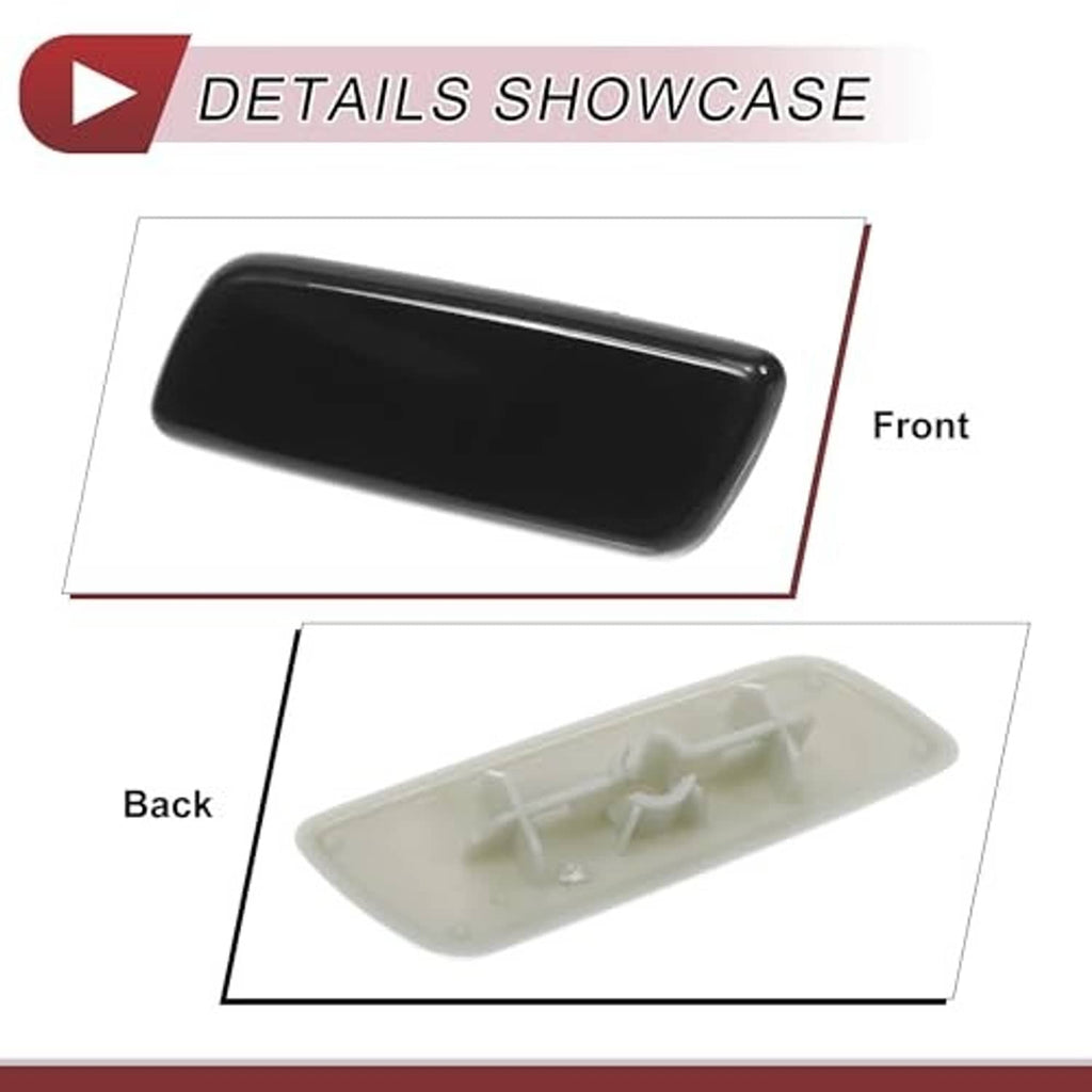 Washer nozzle cover cap: black front piece and translucent back housing