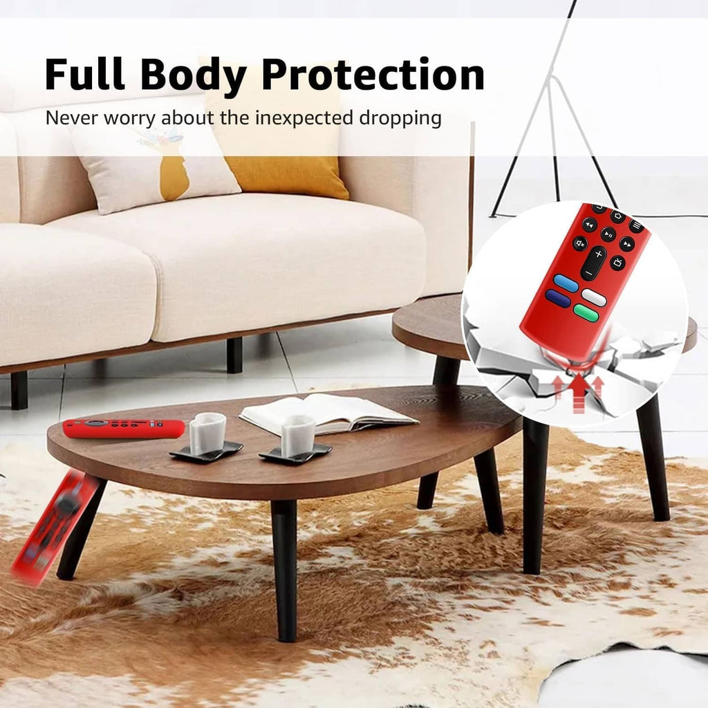Full-body silicone remote cover, red, protective wrap for Fire Tv stick remote