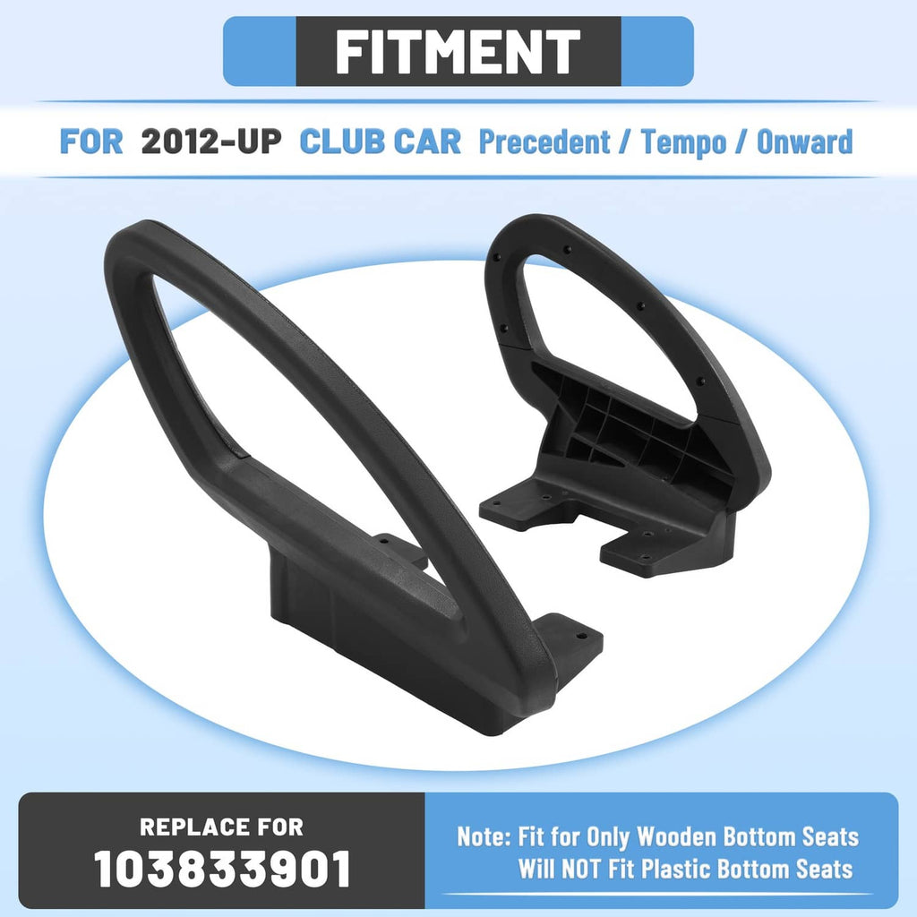 Black hip restraint handles shown as a pair with circular handle openings