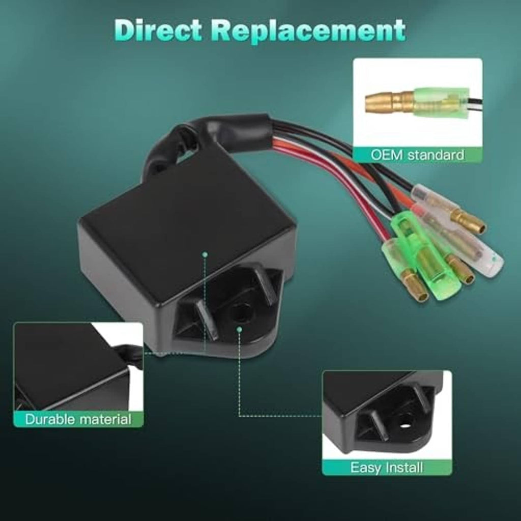CDI ignition module with black case and multi-wire plug with brass terminals