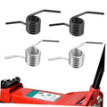 Hydraulic floor jack return spring set with coiled steel springs and hook rods