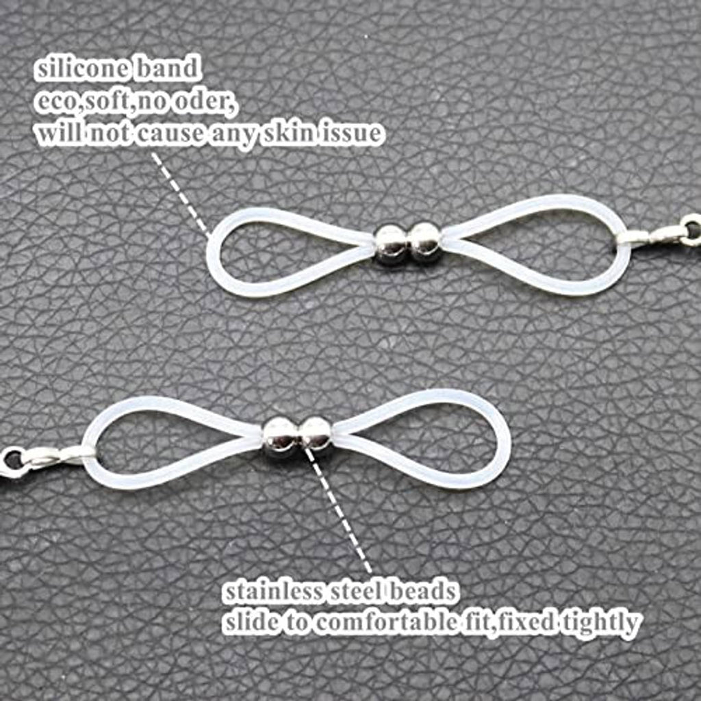 Silicone band for non-piercing nipple rings with silver connector and chain