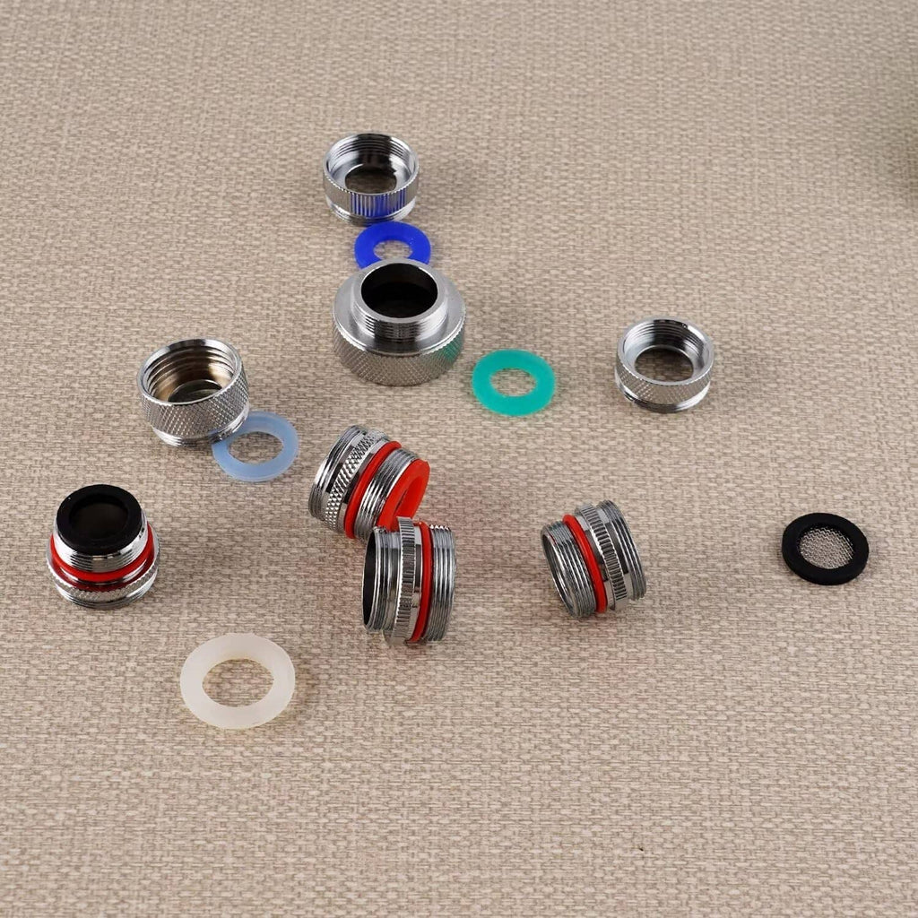 RivetOak iFealClear 11 PCS Brass Faucet Adapter Kit, Kitchen Sink Aerator Adapters...