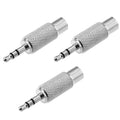 3.5mm stereo male to RCA female audio adapter, silver metal connector set